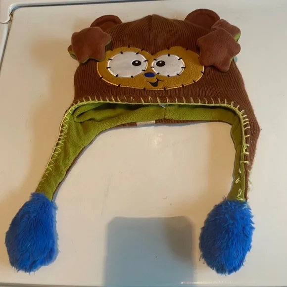 Flipeez Huggie monkey fun winter hat boys girls fleece knit beanie kids - Picture 8 of 16